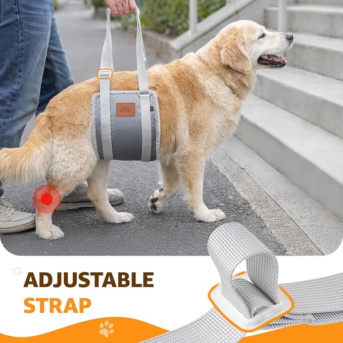 Adjustable Dog Sling for Large Dogs Hind Leg Support Weak Legs Mobility Aid | Dog Lift Harness, Helps Seniors, Injured, Disabled and After ACL Surgery Dogs, Daily Walk/ Stairs, Soft Padded, Easy to Use