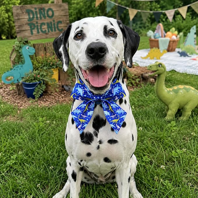 PET SHOW 10 Pack Dinosaur Sailor Dog Bowties for Large Dogs
