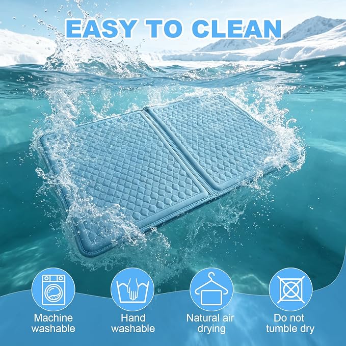 GOLOPET Large Cooling Mat for Dogs 45 x 23in | (Q-Max>0.5)Solid Silicone Honeycomb Heat Dissipation Structure，Breathable and cool fiber fabric，Rapid cooling,Easy to clean