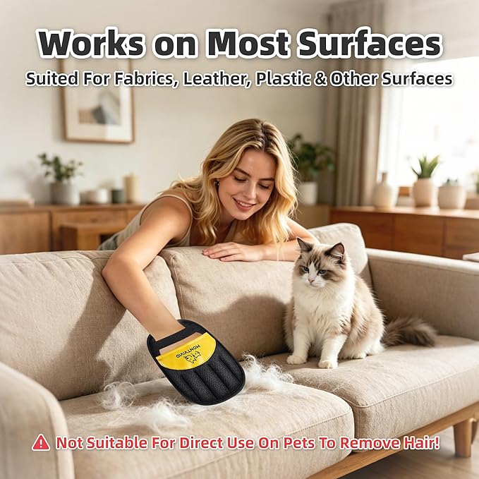 Upgraded Electrostatic Pet Hair Removal Glove Reusable Magic Brush for Removing Cats & Dogs Hair from Clothes, Couch, Carpet, Furniture and Bed,Safe for All Fabrics,Gifts for Pet Owners