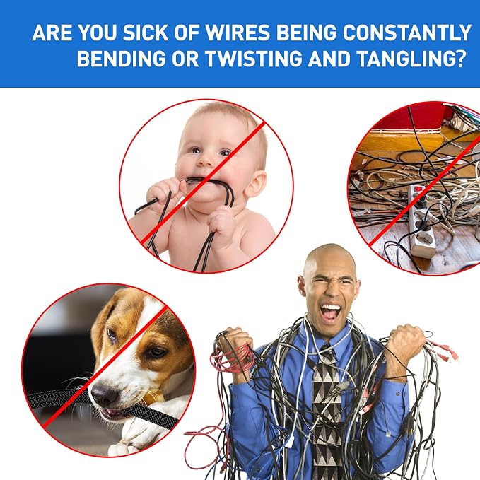 Cat Dog Cord Protectors from Pets No Chew 6.6ft - 4/5inch，Rabbits Cable Sleeves Cord Management Puppy Proof Covers, Wire Loom Critter Cord Charger Protector Heavy Duty Split Sleeve Automotive Tv，Black