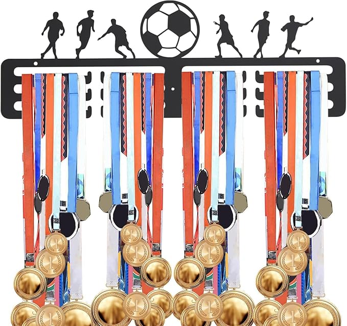 Award Hanger Football Theme Organizer | Sports Award Storage Rack for Runners Players Swimmers Gymnasts Athletes Winners Bedroom Office Gym Living Room