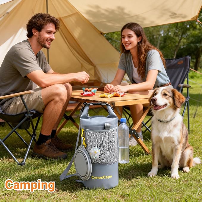 Dog Food Storage Bag for Camping Trips,Road Travel,Dog Boarding,Overnight Kibble Bag Carrier 10L,Portable,Leak-Proof,Airtight,Odor-Resistant,Wipe Clean (Bowl Not Included)