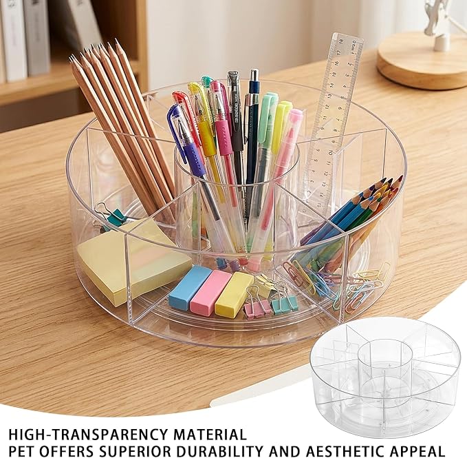 Lazy Susan Organizer 10in+12in 2Pcs Clear Rotating Tray 360° Turntable for Pantry Fridge Cabinet Kitchen Bathroom Storage，Spice Organization，Kitchen Condiment Organizer