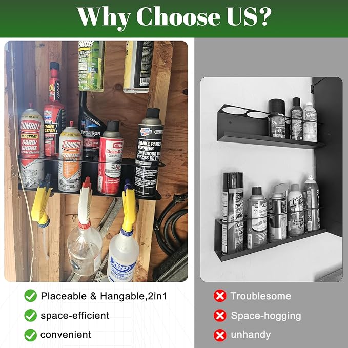 Spray Bottle Holder Spray Bottle Holder Wall Mount | Space-Saving Cold-Rolled Steel Garage & Workshop,Home Cleaning,Veterinary Offices,Retail Stores,Garden & Outdoor