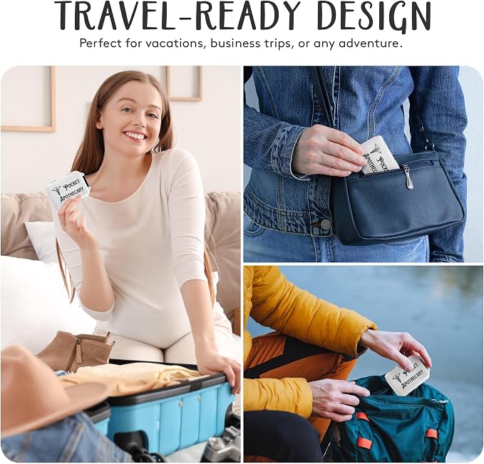 Pill Box with Sticker Labels - 10 Compartments Daily Pill Container - Travel Toiletries Medication Case with Secure Snap-Lock Closure