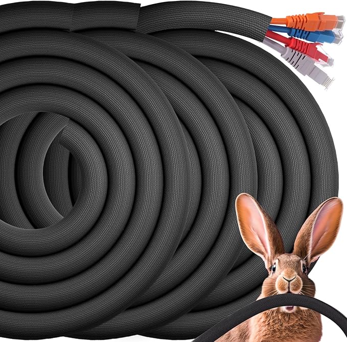 Poen 3 Pack 30ft Cord Protectors from Pets No Chew, 1/2 Inch