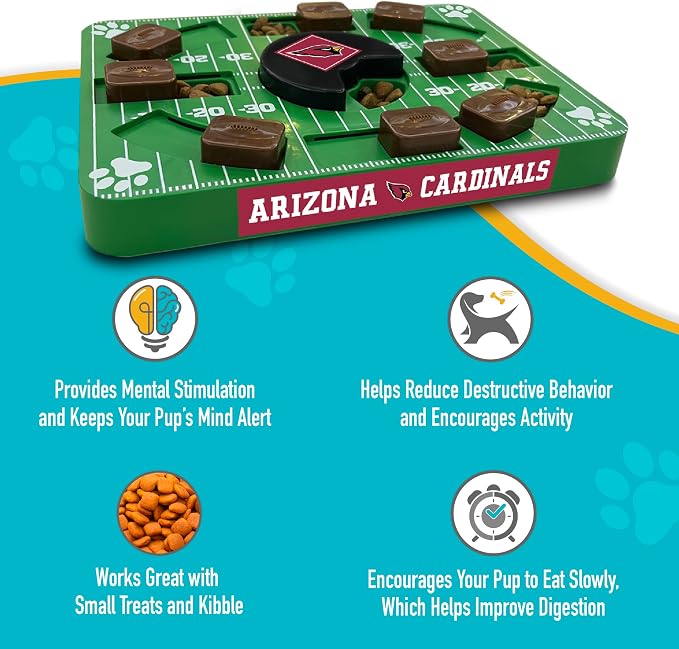 Pets First NFL Arizona Cardinals Puzzle Toy, Puzzle Treat Dog Toy, Interactive Dog Treat Toy, Dog Puzzle