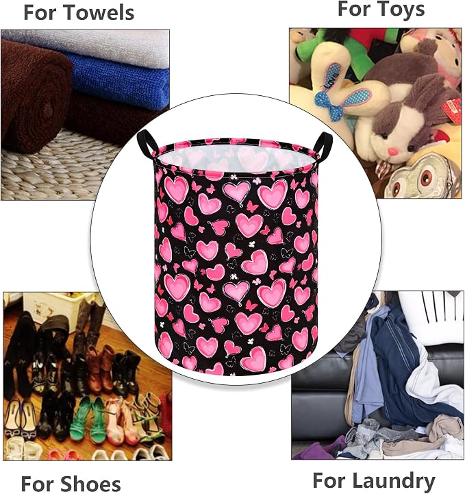 MAIZMZ Girls Storage Basket Kids Hamper Storage Bins Organizer Toy Box Large Canvas Waterproof Laundry Basket for Home/Dorm/Kitchen/Pet/Office/Closet/Shelf/Gift Baskets
