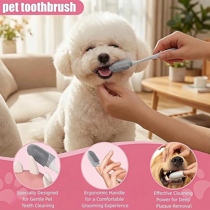 19PCS Dog Bath Kit & Dog Brush Kit - Professional Pet Grooming Tools Set for Dogs & Cats, Includes Shedding Brush, Bath Scrubber & Dematting Combs - Complete Dog Washing Essentials Pink