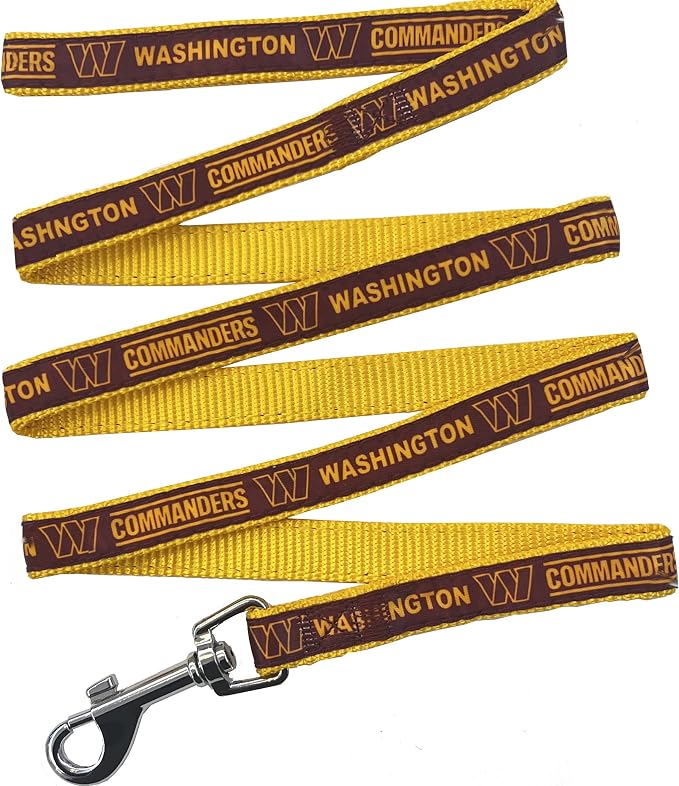 NFL PET Washington Commanders Dog Leash, Large Football Team Leash for Dogs & Cats - Shiny & Colorful, Licensed by The NFL