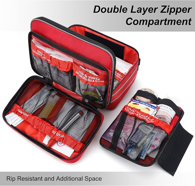 Gevoke Professional 500 Piece Emergency First Aid Kit for Home, Car | Large Complete Medical Kit for Travel, Camping, Truck, Hiking, Sports, Office, Vehicle & Outdoor Emergencies
