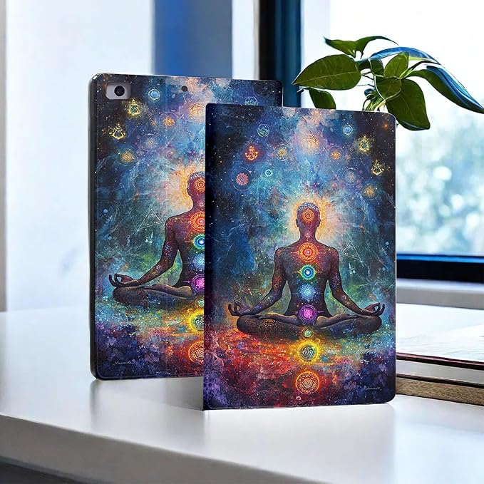 for Microsoft Surface Go 4/3/2/1-10.5" 2021 Tablet Case,Auto Wake/Sleep,Adjustable Stand Protective Cover - Chakra Meditation