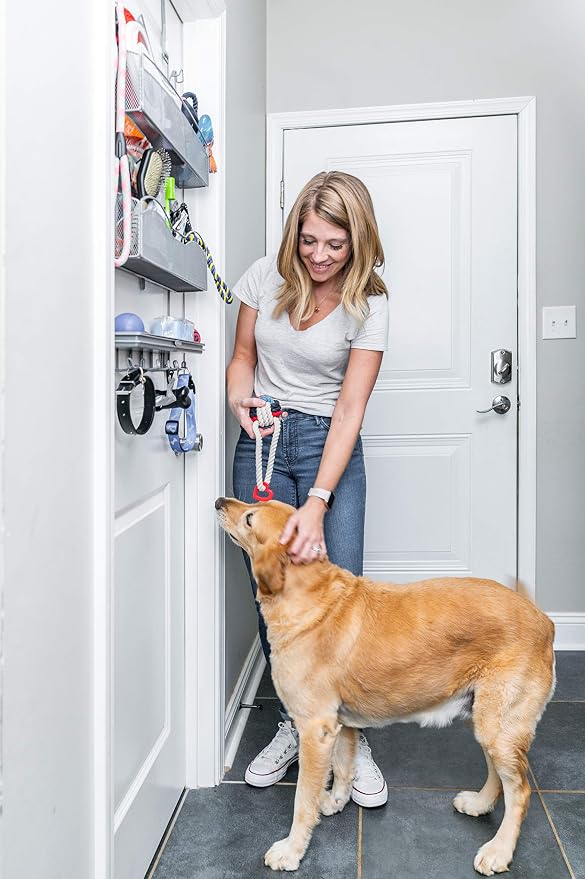 Over The Door #3100 Hanging Storage for Keys and Pet Supplies, All-in-One Rack in Grey Patented