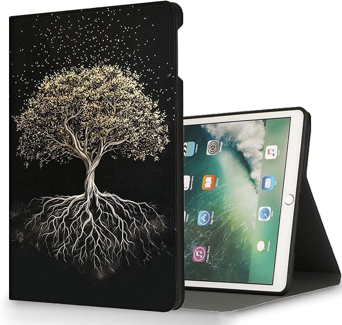 for Microsoft Surface Pro X/Pro X Plus-13 2019/2020/2021/2024 Tablet Case,Auto Wake/Sleep,Adjustable Stand Protective Cover - Golden Life Tree