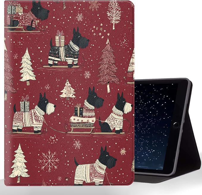 Tablet Case for iPad 10.5 Inch (iPad Air 3/Pro,2017/2019),Shockproof Protective Cover with Stand,Auto Wake/Sleep,Christmas Funny Dog