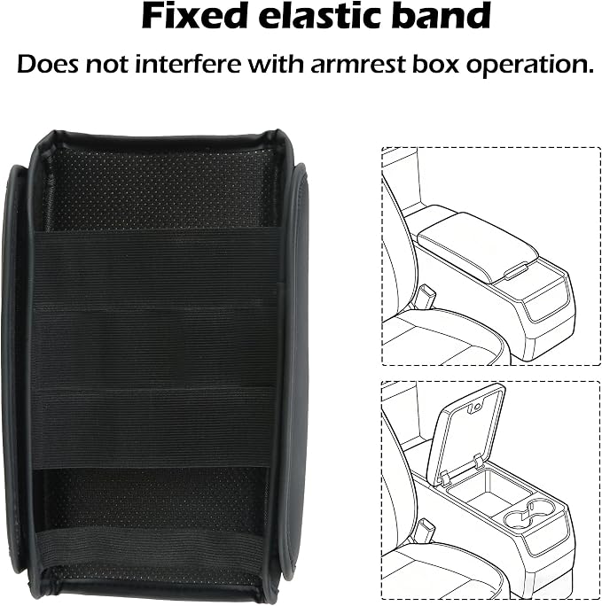 Center Console Cover for Ford Bronco Accessories 2021 2022 2023 2024 2025 2026 2/4-Door with Heightening Leather Car Armrest Cover Cushion Leather Side Pockets Interior Accessories Prevent Scratching
