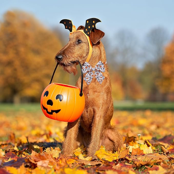 PET SHOW 10 Pack Halloween Sailor Dog Bowties for Large Dogs