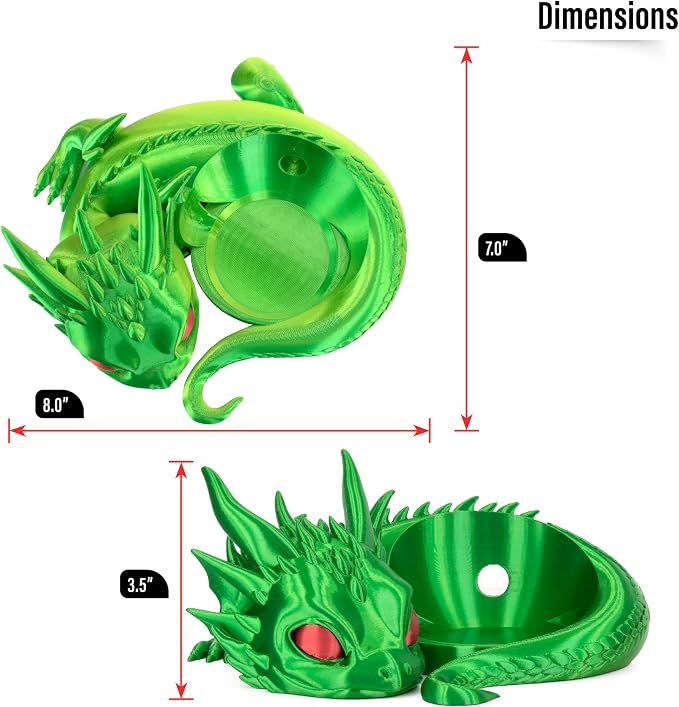 Dragon Stand for Echo Dot 4th/5th Gen, Green Yellow | 3D Printed, Desktop Speakers Holder, Made in USA