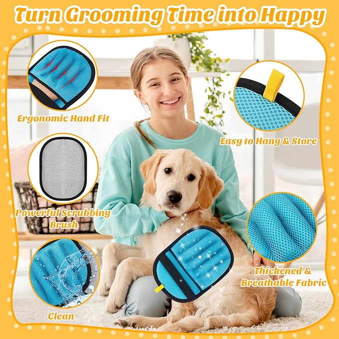 Coppthinktu Pet Hair Removal Glove for Dogs Cats, Pet Hair Remover Brush Electrostatic Five-Finger Dog Hair Remover Tool, Upgraded Reusable Magic Brush for Clothing, Laundry, Carpet, 1 PCS