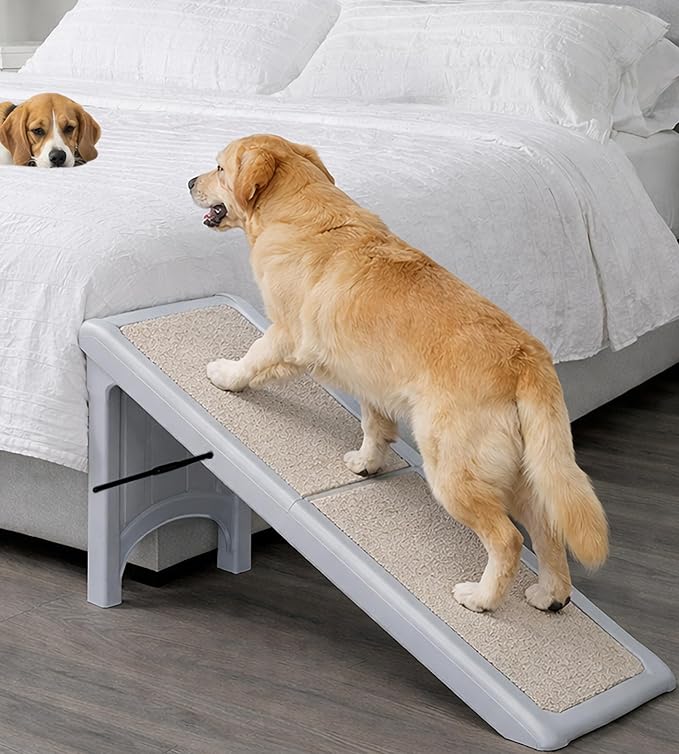 Pet Gear Free Standing Pet Ramp for Cats and Dogs, Sea Salt | No Assembly Required, Easy Fold for Storage or Travel, Portable, Supports 200 lbs, 56" x16"