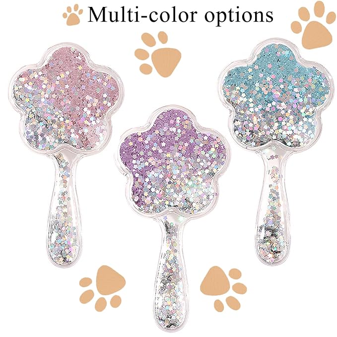 Soft Dog Brush for Small Dogs | Gentle Puppy Brush for Yorkies, Shih Tzus, Maltipoos & Maltese | Pet Hair Removal with Soft Bristles | Dog Brush for Shedding (Glitter Blue)