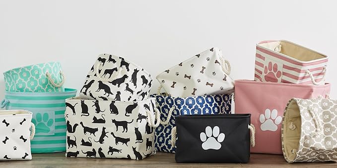Bone Dry Pet Storage Collection Collapsible Bin, Black, Small Rectangle