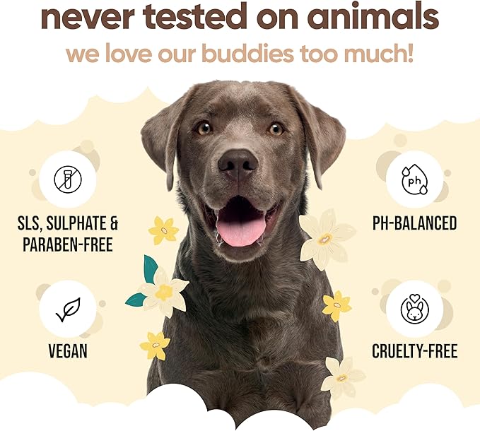 Buddycare Vanilla & Shea Butter Dog Shampoo - (16.90oz) Itch Relief & Dog Shampoo Sensitive Skin Care, Dog Shampoo and Conditioner, Premium Dog Grooming Supplies for All Breeds
