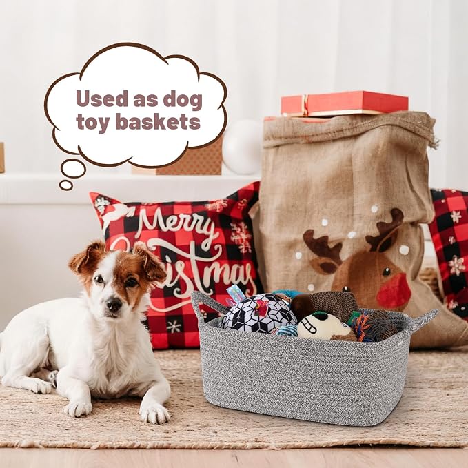 OIASKET Gift Basket Empty with Handle, Small Woven Baskets for Gifts Empty | 13.6"x10"x5.9", Baby Shower Toy Storage Baskets, Dog Toy Storage for Organizing, with Gift Bag Ribbon Tissue Paper