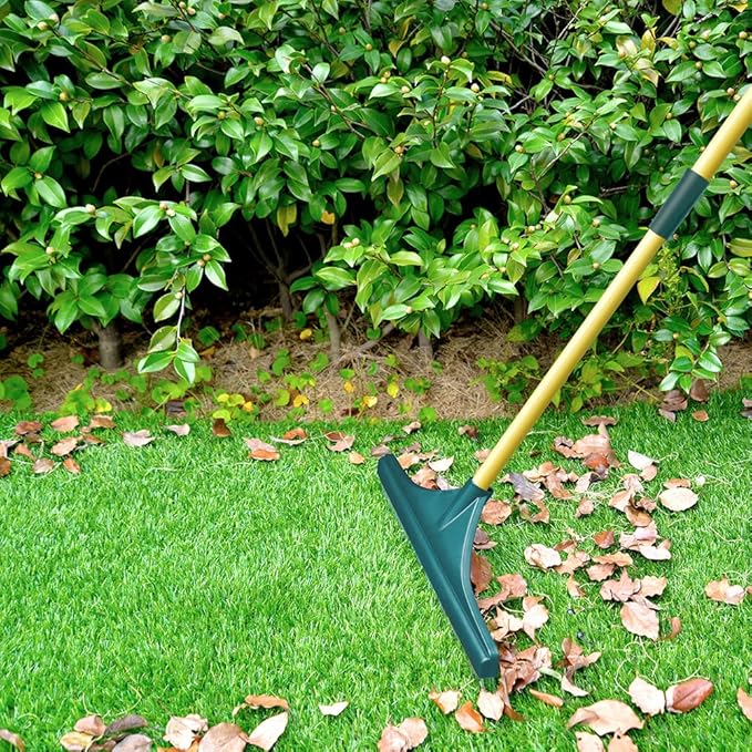 Artificial Turf Rake, Leaf Rake, Carpet Rake - 2026 New 3-in-1 Garden Rakes with Dense Tooth Broom, Adjustable 32 to 55 Inches Steel Handle for Artificial Grass Lawn Leaf Removal, Pet Hair Removal