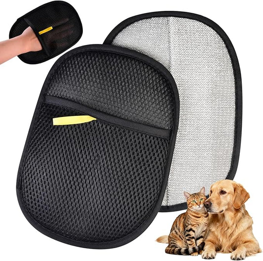 Pet Hair Removal Glove for Cats and Dogs,2PCS Large Magic Brush Tool for Pet Hair Remover,Reusable with Bidirectional Bristles,Pet Hair Remover Tool for Clothing,Couch,Carpet,Car Seat