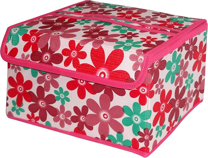 atorakushon Fabric Foldable Storage Travel Closet Cabinet Organizer Storage Boxes for Storing Socks Bra Handkerchiefs for Universal Fit Pack of 1 Pink