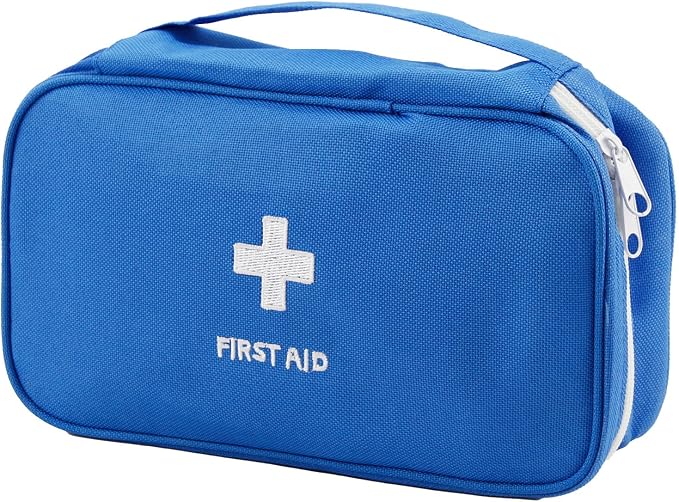 Portable Empty First Aid Kit Bag, Travel Medicine Pouch, Small Medical Bag (Blue)
