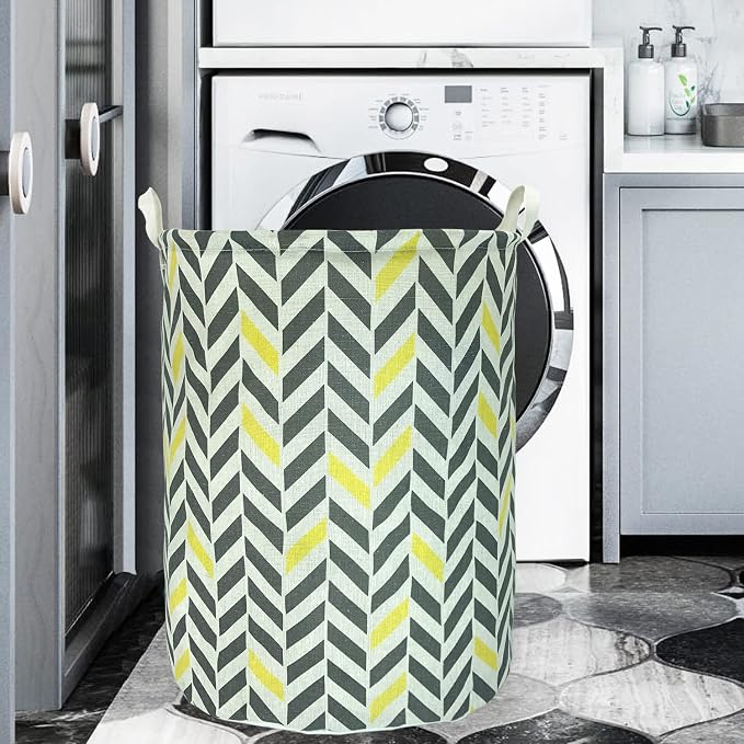Merdes 19.7’’ Waterproof Foldable Laundry Hamper, Dirty Clothes Laundry Basket, Linen Bin Storage Organizer for Toy Collection (Oblique Bar)