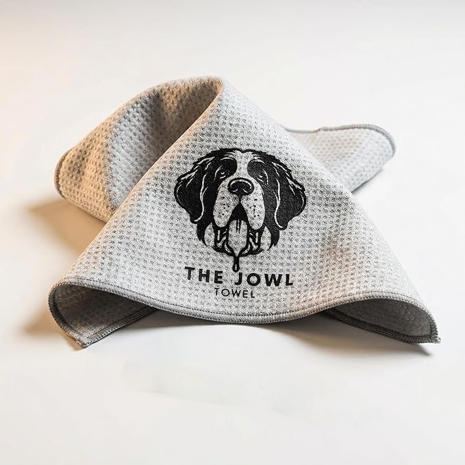 Dog Drool Towel for Large Dogs – Absorbent Microfiber Drool Catcher, Collar & Leash Attachment, Convenient Alternative to Drool Bibs (3 Pack)