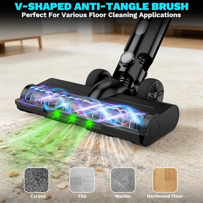 Cordless Vacuum Cleaner compatible with Makita 18V Battery, 8-in-1 Stick Vacuum with Pet Brush, 35KPA Suction, 350W Brushless Motor, Smart Touchscreen, for Carpet Floor Car (Battery Not Included)