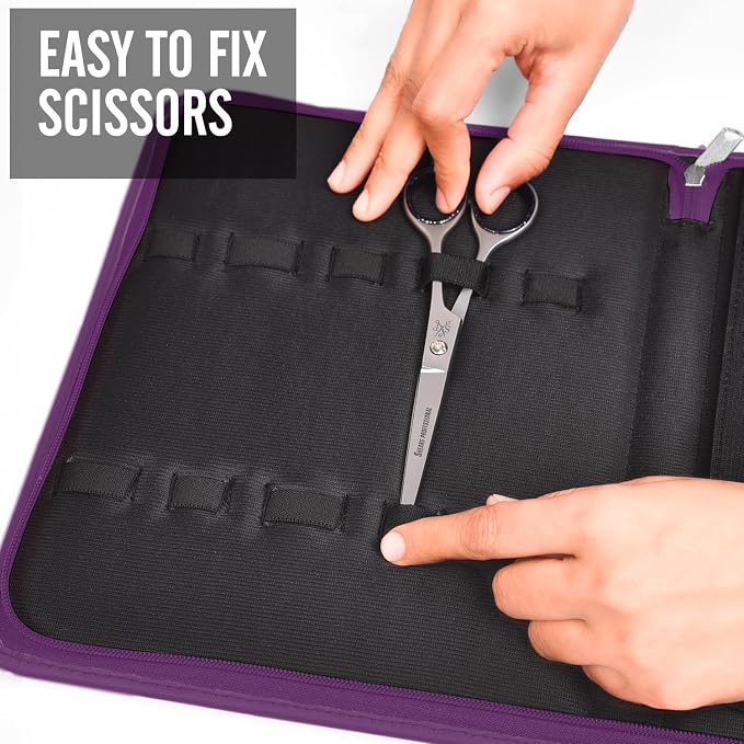 Case Holds 10 Grooming or Beauty Shears (PURPLE)