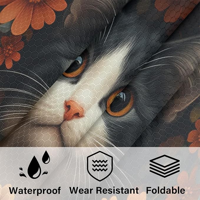 Cat 6 Set Compression Packing Cubes Flower Cat Expandable Packing Organizer for Travel Accessories Luggage Suitcase Bag