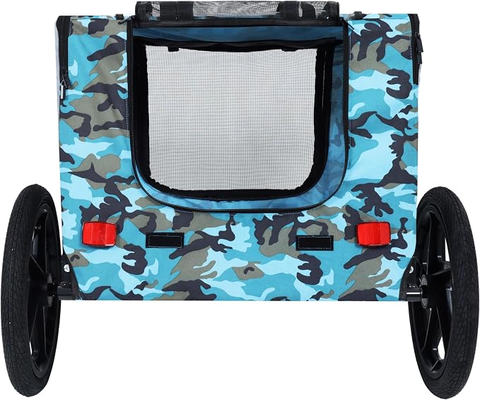 ZeHuoGe Pet Bike Trailer for Small to Medium Pets, Pet Cart Bicycle Wagon,23.62”x17.71” Roomy Cabin, Foldable & Portable, Universal Fit for 20”-29” Bikes