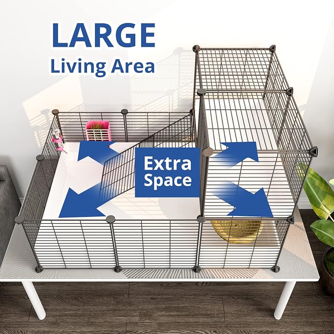 Oneluck Guinea Pig Cage, Indoor Habitat with Waterproof Plastic Bottom,Playpen for Small Pet Bunny, Turtle, Hamster, Loft cage