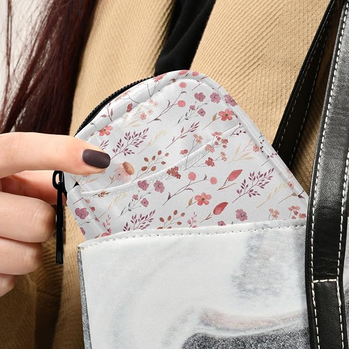 Ollabaky Wildflowers Watercolor Pill Organizer Travel Pill Cases Bag Portable Pill Container 7 Days Pill Box Organizer Vitamin Supplement Holder with Zipper for Family Business