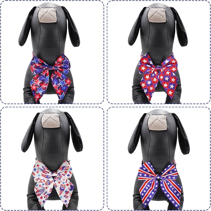 PET SHOW 10 Pack 4th of July Sailor Dog Bowties for Large Dogs