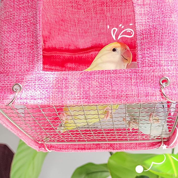 Bird Perch Nest Tent Stand for Parrots Conure Budgies Swing Breathable Hammock for Small to Large Parrots Toy Hanging Bed