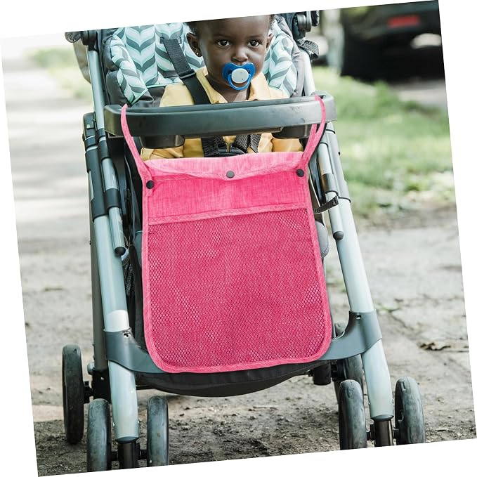 ibasenice Mesh Stroller Organizer Bag Versatile Hanging Storage for Diapers Bottles Toys Material Stylish Design for Pet Strollers and Outings