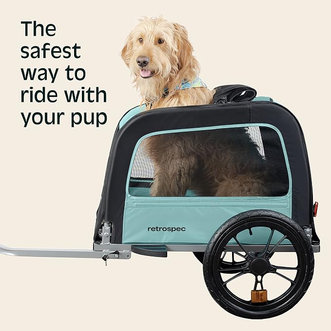 Retrospec Rover Hauler Pet Bike Trailer - Small & Medium Sized Dogs Bicycle Carrier - Blue Ridge, One Size & Bike Trailer Steel Coupler Attachment for Child, Cargo & Pet Bicycle Trailers