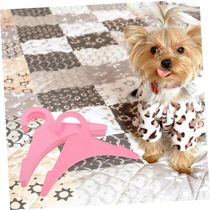 Toyvian 10pcs Small Pet Clothes Hangers Plastic Dog and Cat Apparel Organizers for Boys and Girls Clothing Space-Saving Design for Home and Pet Shop Use