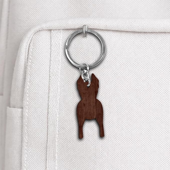 Doberman Dog Leash Holder Wall Mount with Scrabble Letters, Wooden Dog Wall Hook Organizer, Pet Collar and Harness Holder Entryway, Key Hook and Leash Rack, Gift for Pet Lovers, Home Decor PF297-33