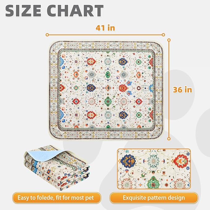 Washable Pee Pads for Dogs,2 Pack Super Absorbent Reusable Puppy Training Pads Waterproof, Nonslip and Leak-Proof Dog Pee Pads, Large Pet Mats Whelping Pads for Floor, Crate, Couch 36 * 41"