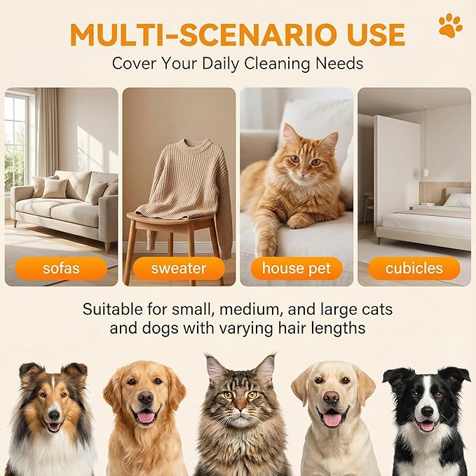 Electrostatic Pet Hair Removal Gloves for Cats & Dogs–Upgraded Reusable Magic Brush Tool for Quick Wiping on Couch,Carpet,Laundry,Car Seat & Pet Beds(2PC,Yellow)