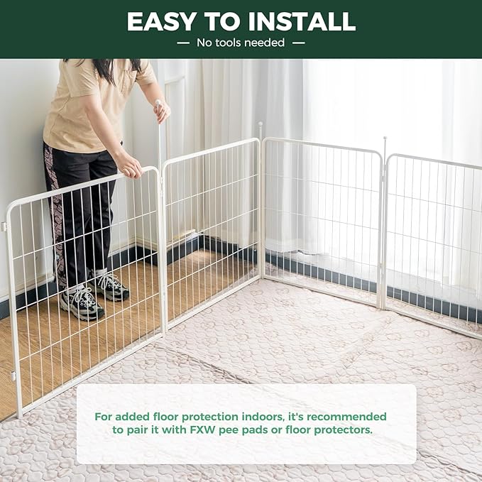 FXW Rollick Dog Playpen, Indoor, Yard & RV Camping, 32" H, 32 Panels | Easy setup, Heavy-duty, DIY layouts, for Small & Medium Dogs, Patented